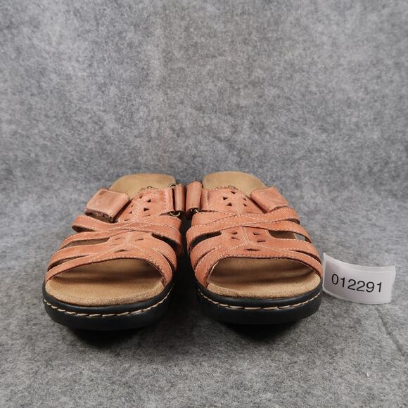 Clarks Shoes Womens 10 Sandals Bendables Leather Adjustable Straps Wedge Comfort - Picture 2 of 11